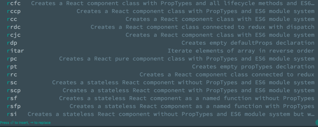 React Code Snippets Generator IntelliJ Idea